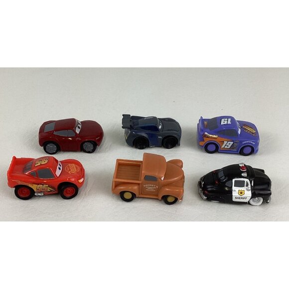 Disney Cars Mini Vehicles Topper Lot Smokey McQueen Sheriff Natalie Storm Swift - Picture 5 of 6